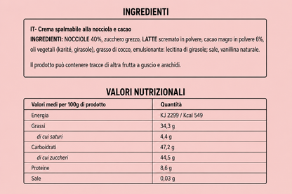 Crema Spalmabile Nocciola gourmet 40% 3.5Kg