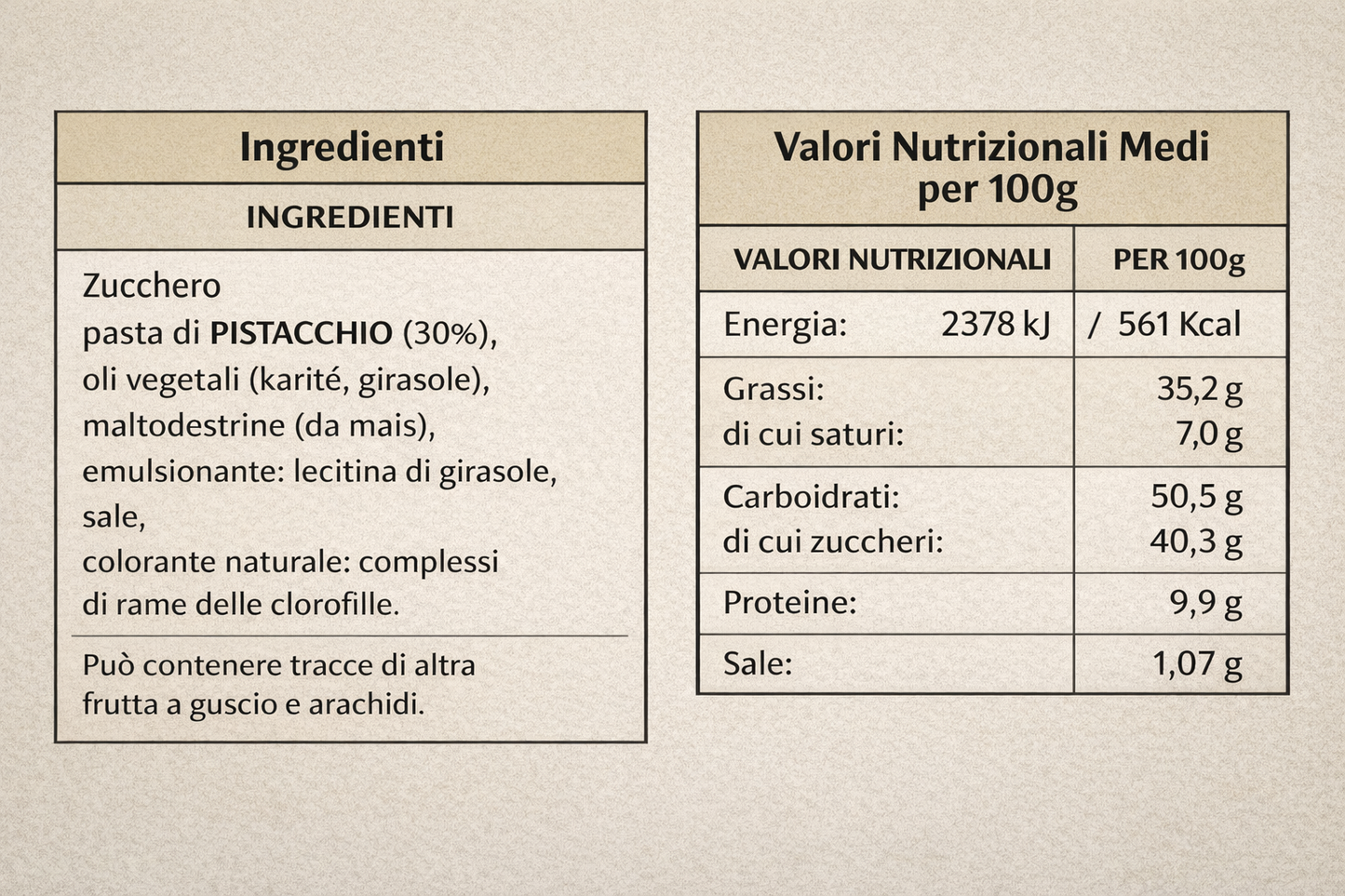 Crema Spalmabile Pistacchio Vegana