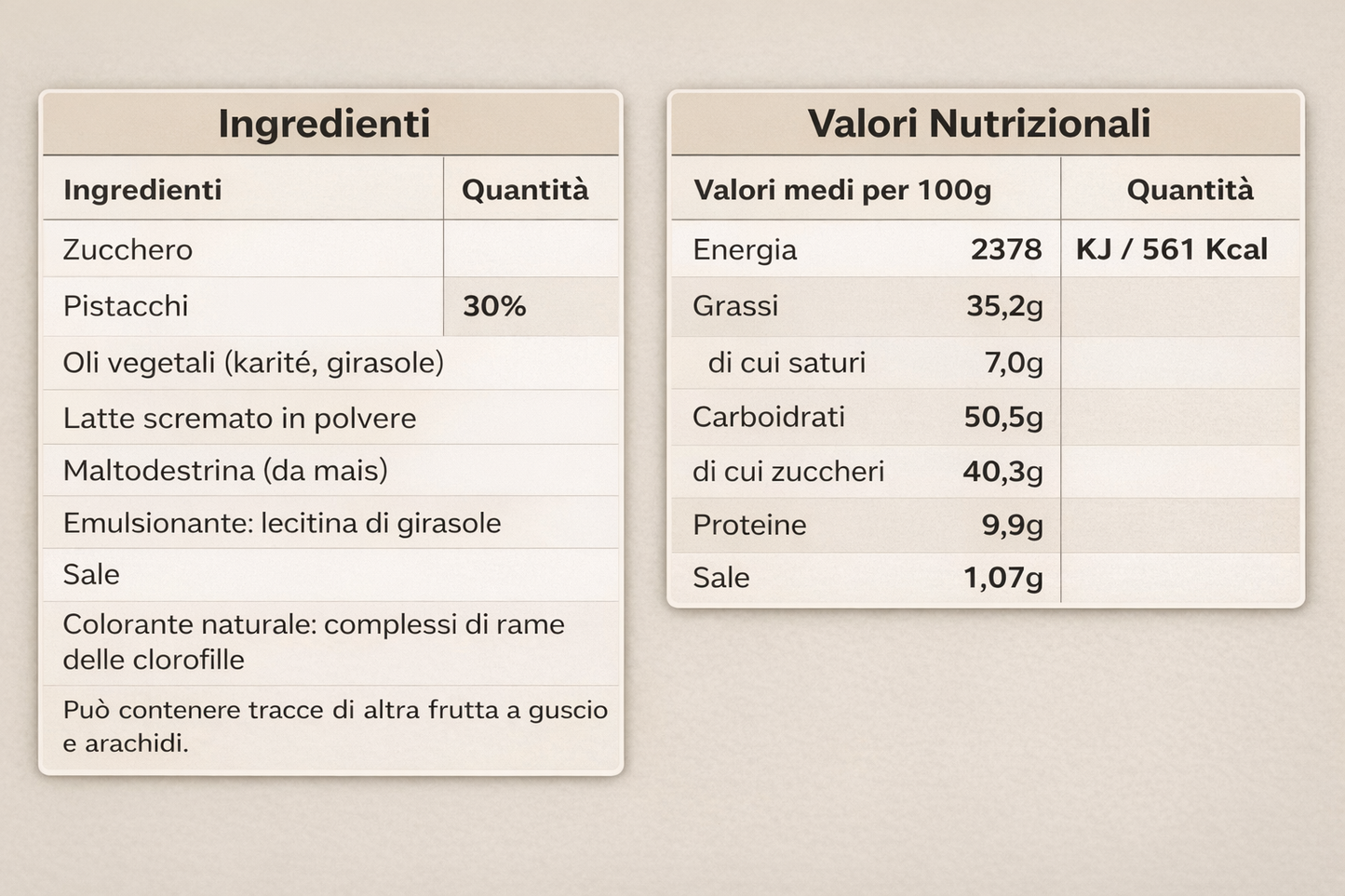 Crema Spalmabile Al Pistacchio